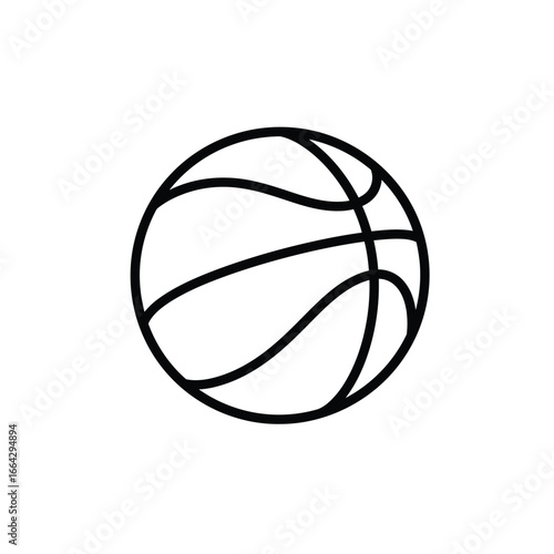 Black basketball line drawing sport game