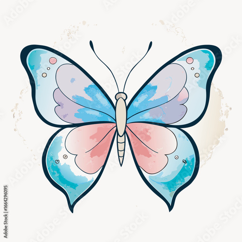 Pastel Watercolor Butterfly