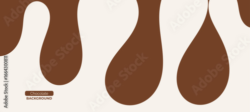 chocolate background minimalist flat design, dynamic splashes and drops. Vector illustration in a flat style