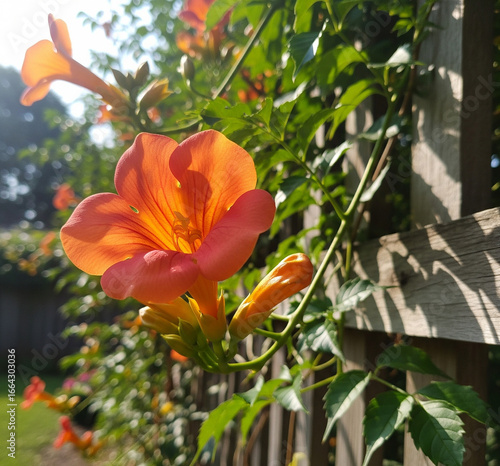 trumpet flowers in the garden