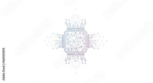 Modern technology cpu processor chip vector design for artificial intelligence and machine learning concept