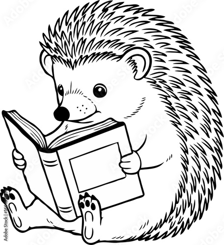 Hedgehog Reading a Book