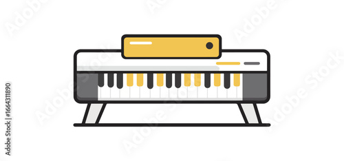 Flat design keyboard instrument illustration