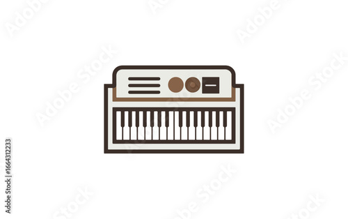 Flat style keyboard instrument illustration