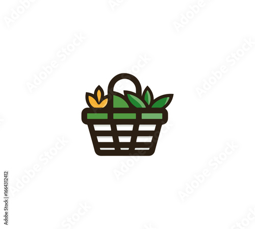 Basket illustration with produce