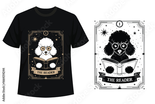"The Reader" Poodle T-shirt Design