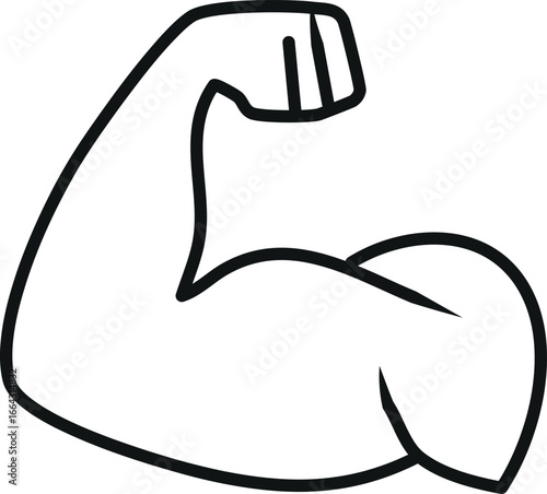 Bicep flex outline for gym