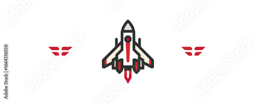 Rocket ship illustration against black background