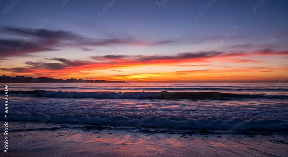 Fototapeta premium Vibrant Sunset Over the Ocean.