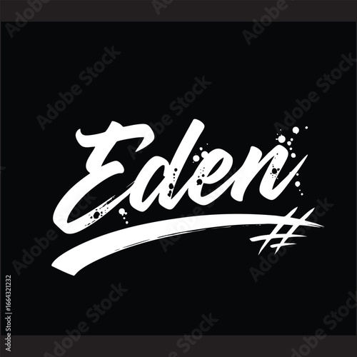eden, lettering, typography, vector, illustration, brush, graffiti, script, handwritten, font, calligraphy, hashtag, symbol, logo, art, design, modern, urban, street art, cool, grunge, ink, splash, sp