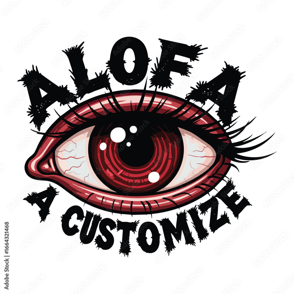 Obraz premium Spooky red bloodshot eye with 