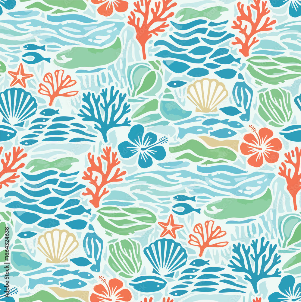 Vibrant underwater coral