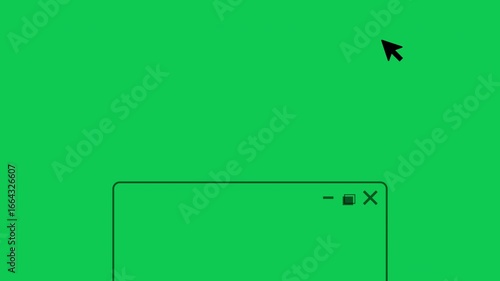 Green screen animation of window effects including close, minimse, zoom