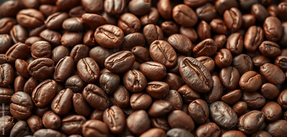 Obraz premium Close-up of raw cocoa beans, rich brown hues, natural texture, confectionery, raw material