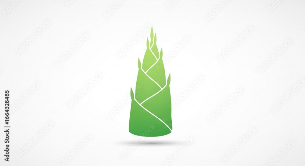 Obraz premium Fresh green bamboo shoot vector illustration for asian cuisine and healthy eating concept design and graphics