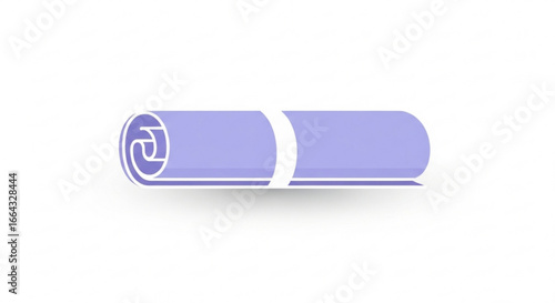 Rolled yoga mat pilates fitness exercise equipment for gym workout and home practice training vector design