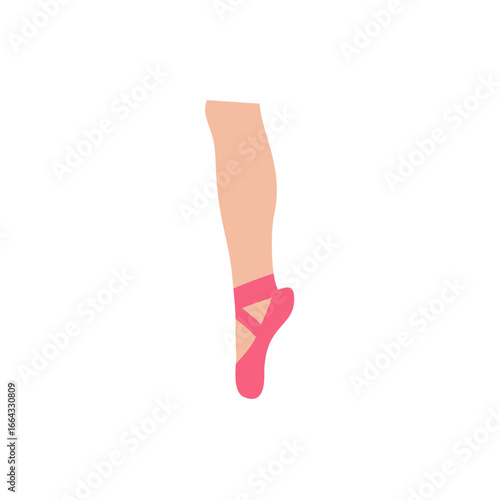 Ballerina pointe shoes. Cartoon ballet dancer legs. Vector illustration.