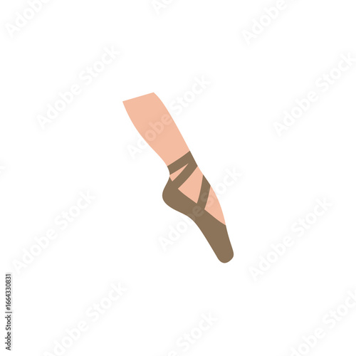 Ballerina pointe shoes. Cartoon ballet dancer legs. Vector illustration.