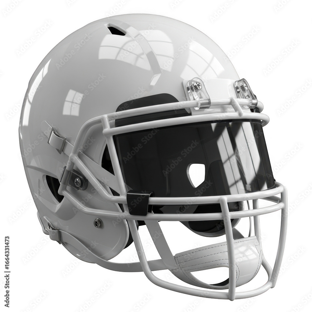 Fototapeta premium White football helmet isolated on transparent background