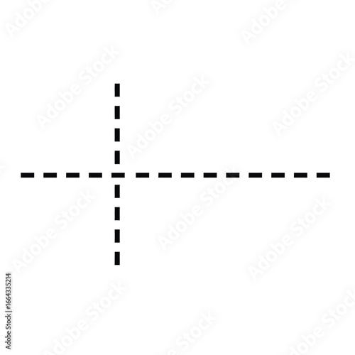 Black dashed cross symbol lines