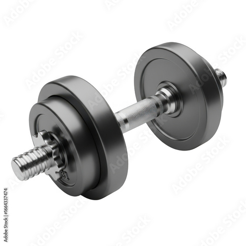 Single dumbbell isolated on transparent background