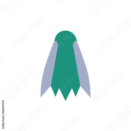 Wedding Veil Flat Vector Illustration, Bridal Fashion Accessory Clipart
