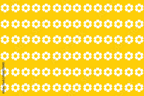 White daisy flower set of banners yellow background