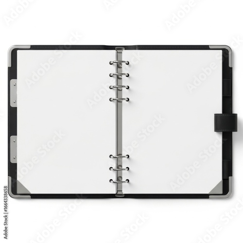 Wallpaper Mural Open black binder with blank pages isolated on white background Torontodigital.ca