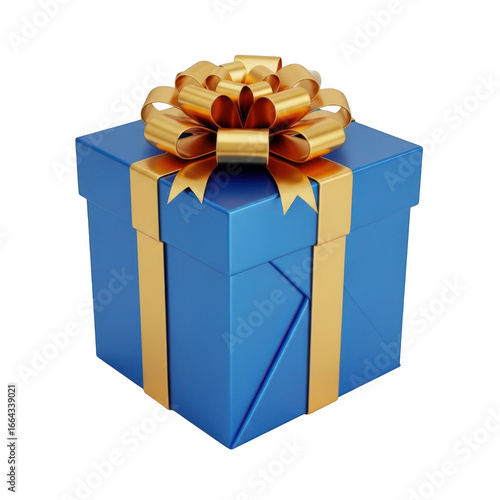 Blue gift box isolated on transparent background