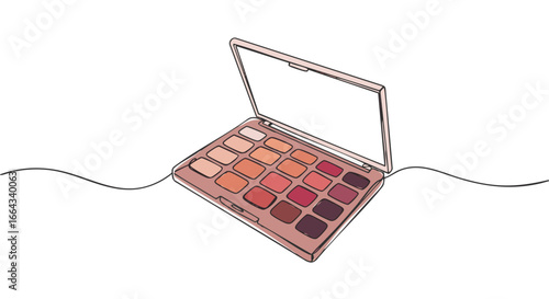 A beautifully illustrated makeup palette, showcasing a vibrant array of colors.