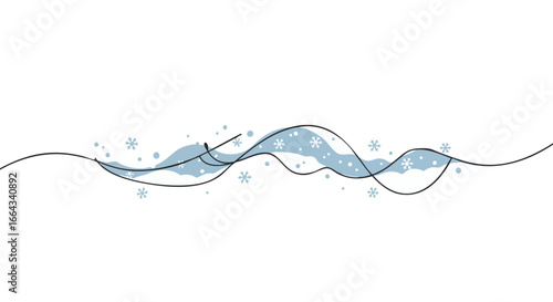 A simple illustration depicts a line representing wind, snowflakes, and the movement of air.