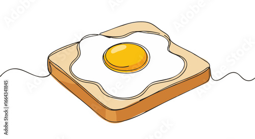 A Simple illustration of fried egg on toast.