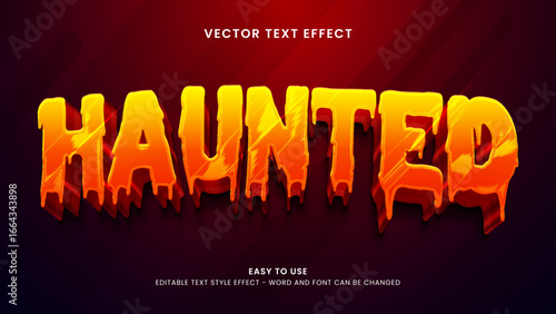 editable text effect haunted 3d style premium vector 