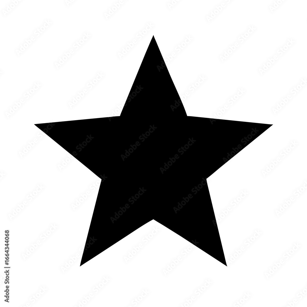 Fototapeta premium Five Pointed Star Silhouette Icon