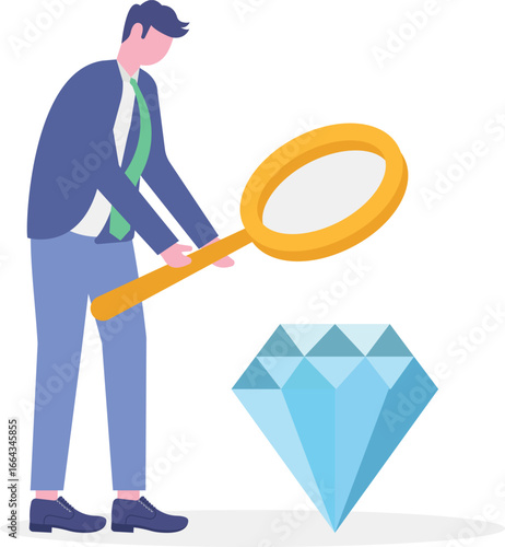 Flat illustration of smart businessman analyzes
