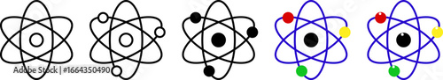 Atomic Structure Vector Icons Set