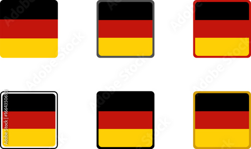 Square German Flags with Rounded Corners