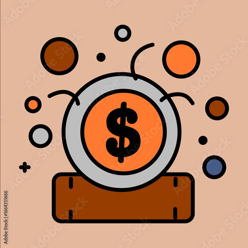 vector illustration of a dollar sign with dollar symbol