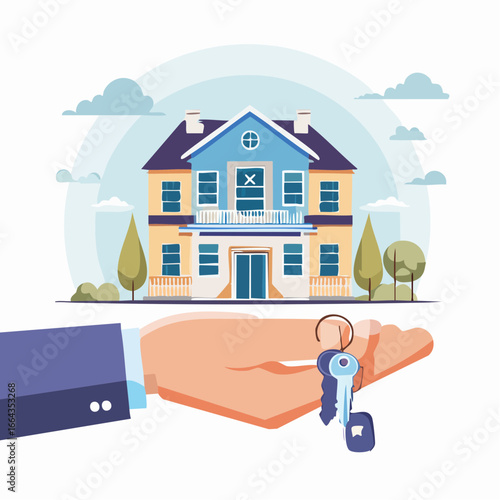 Hand Holding House Keys Illustration