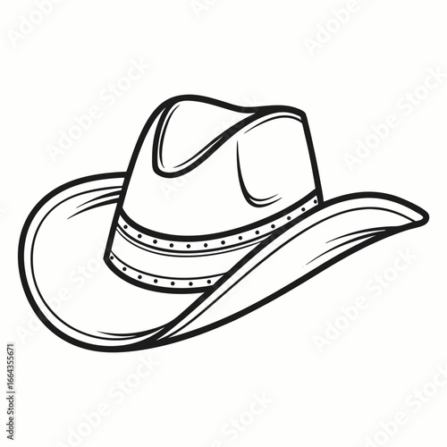 Classic cowboy hat with a wide brim isolated on white