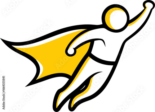 Superhero flying against white background vector illustration