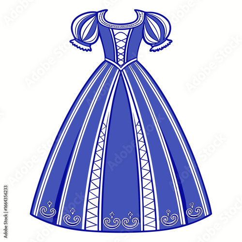 Elegant renaissance gown with puffed sleeves