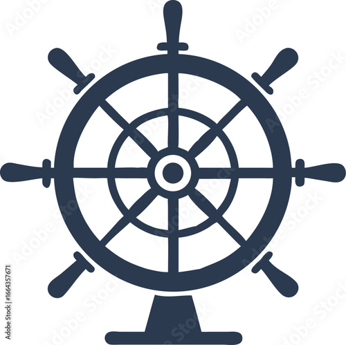 Classic pirate ship steering wheel illustration