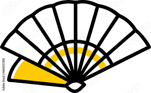 Elegant flamenco fan fully opened on a clean white background