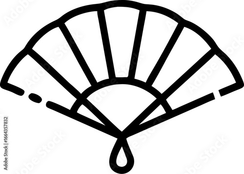 Elegant flamenco fan opened wide on a clean white background