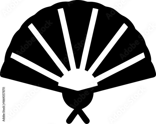 Elegant flamenco fan wide open on a clean white background