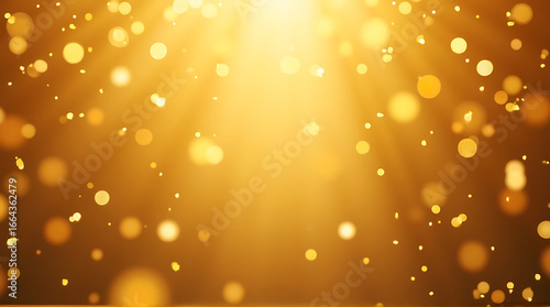 Radiant Golden Bokeh Background with Sparkling Light Rays for Celebration Events