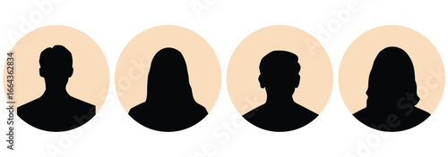 Group of people or group of users .friends flat icon for apps and websites. people icon image. Monochrome icon. People portraits vector illustration. profile picture User. Collection of male  female