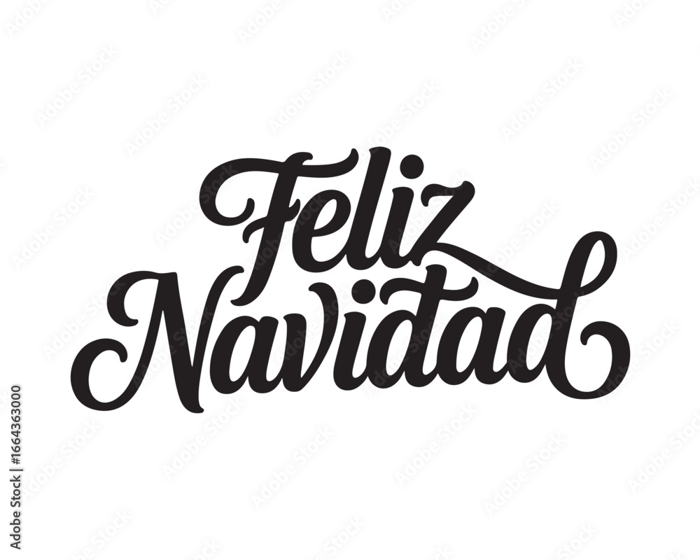 Elegant black and white feliz navidad christmas holiday greeting