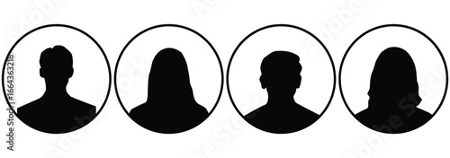 Group of people or group of users .friends flat icon for apps and websites. people icon image. Monochrome icon. People portraits vector illustration. profile picture User. Collection of male  female